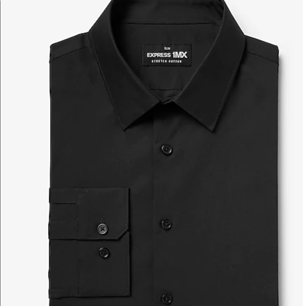 Slim Solid Stretch Cotton 1MX Dress Shirt